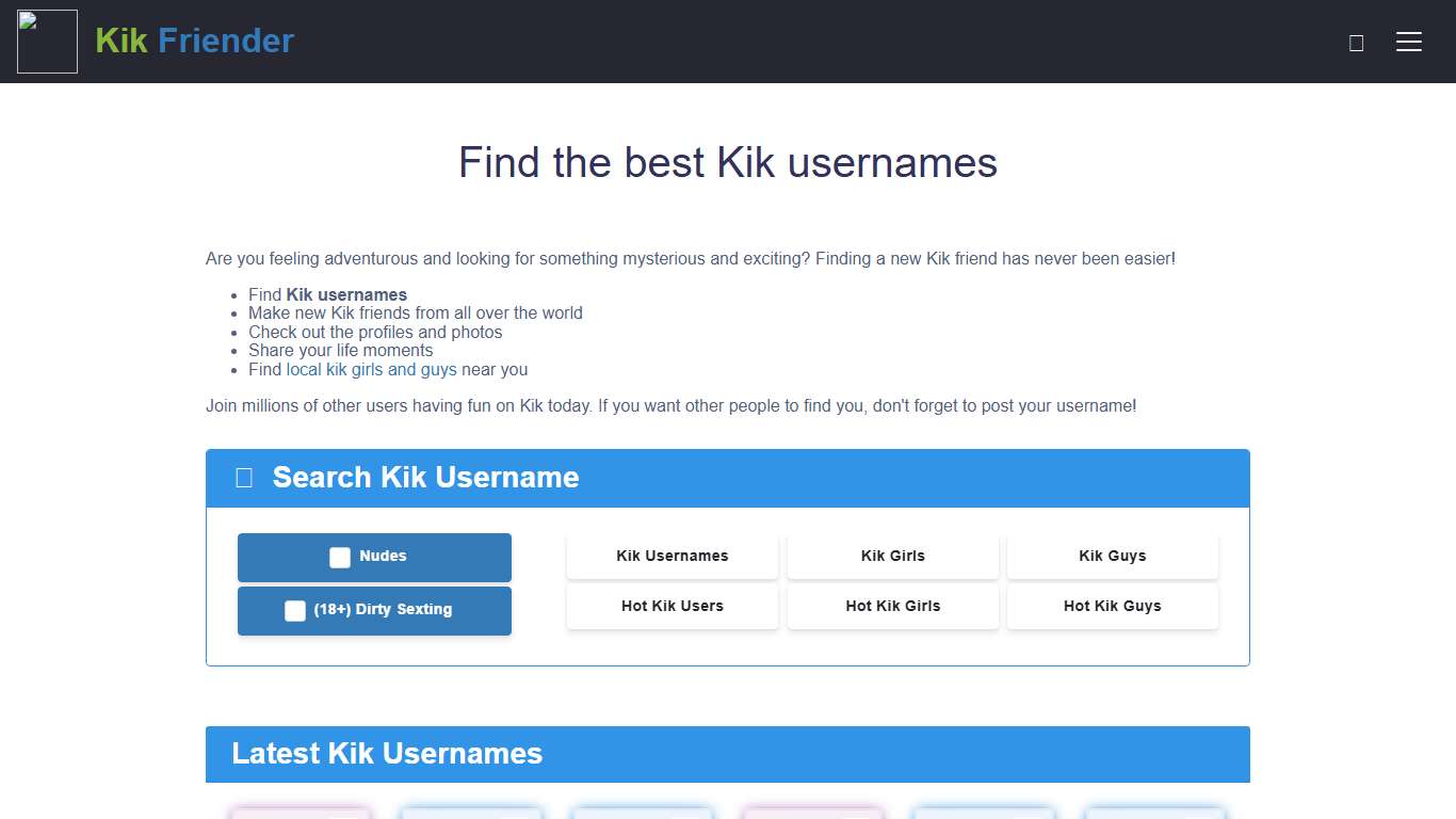 KikFriender BEST Kik Usernames, Girls & Guys Find Kik Friends KikFriender